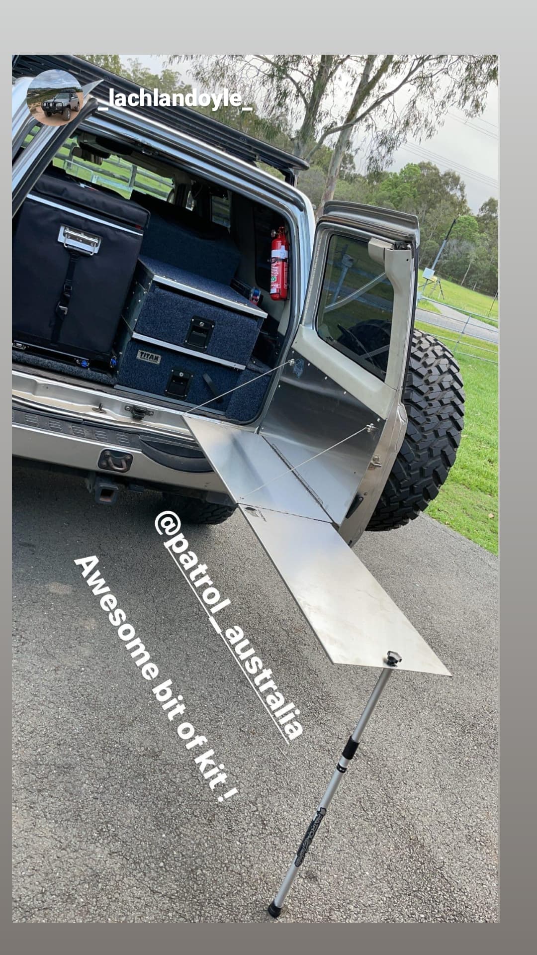 Nissan GU Patrol Stainless Steel Deluxe Barn Door Table