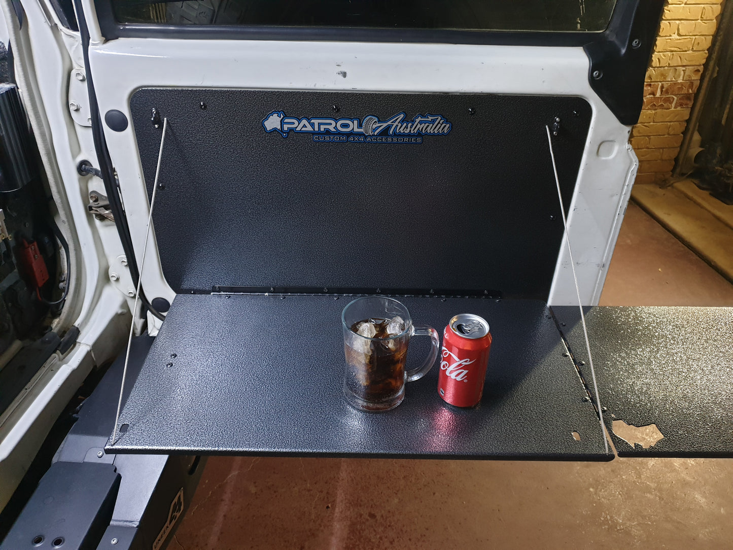 Toyota 76 Series Stainless Steel Deluxe Barn Door Table