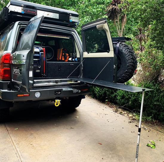 Nissan GU Patrol Stainless Steel Deluxe Barn Door Table – Patrol Australia